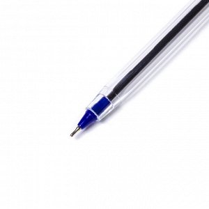 Ручка шариковая синяя TODAYS "Ball Clossy", игольчатый након., корпус прозрачный, 0,7мм (50шт) (пр-во Индия)