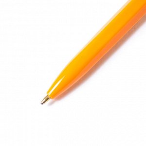 Ручка шариковая, Alingar, "51" зеленая, 1,0 мм., оранжевый пластиковый корпус