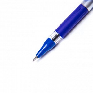 Ручка шариковая, Alingar, "FANCY" синяя, 0,7 мм., игольчатый наконечник, резиновый грип, синий пластиковый корпус