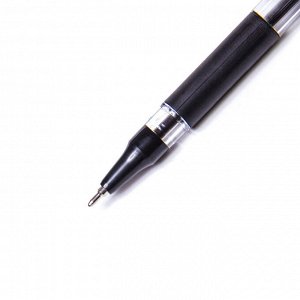 Ручка шариковая, Alingar, "Stream" черная, 0,7 мм., игольчатый наконечник, резиновый грип,прозрачный пластиковый корпус