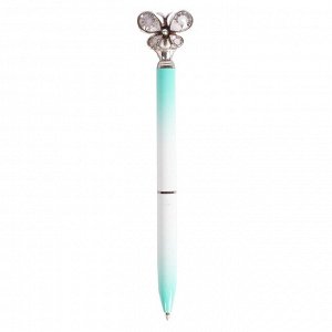 Ручка шариковая, Alingar, "Бабочка" синяя, 1,0 мм., soft корпус