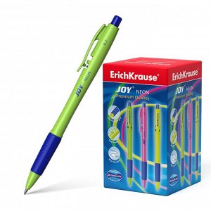 Ручка шариковая, Erich Krause, "JOY Neon,Ultra Glide Technology" синяя, 0,7 мм., цветной корпус