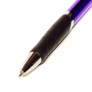 Ручка шариковая, автоматическая, Alingar, "APEX" синяя, 0,7 мм., игольчатый наконечник,резиновый грип, тонированный пластиковый корпус