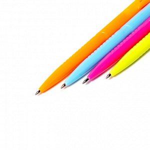 Ручка шариковая, автоматическая, Alingar, "Neon" синяя, 1,0 мм., тонированный пластиковый корпус