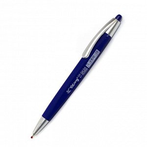 Ручка шариковая, автоматическая, Yalong, синяя, 0,7 мм.,чернила на масляной основе, трехгранный корпус soft