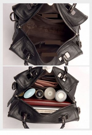 Женская сумка, два ремешка(короткий и длинный), декор в виде кисточки, цвет черный