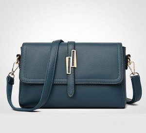 Женская сумочка с клапаном и декоративным ремешком, цвет синий