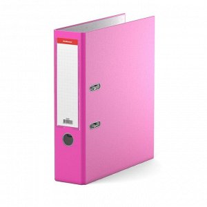 Папка-регистратор 70мм, ErichKrause "Neon", с арочным механизмом, А4, розовая