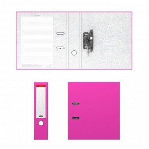 Папка-регистратор 70мм, ErichKrause "Neon", с арочным механизмом, А4, розовая