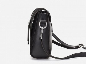 Женская сумочка с клапаном из искусственной замши, цвет черный