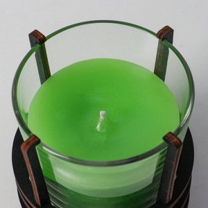 Ароматическая свеча в стекле с декором GREEN APPLE. 10х9.5 см. 150 гр