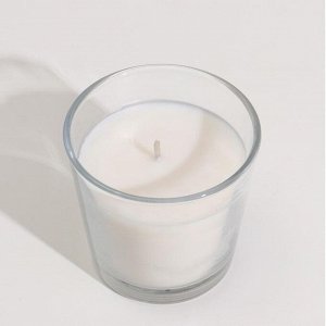 IKEA Ароматическая свеча в стакане СИНЛИГ, сладкая ваниль, 7.5 см, 25 ч, белый