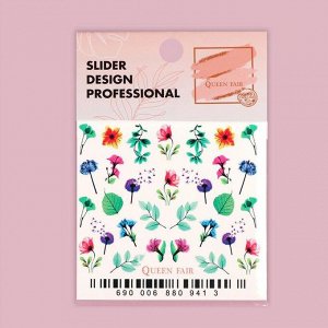 Слайдер-дизайн для ногтей «Весенние цветы»