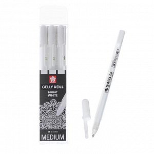 Ручка гелевая для декоративных работ набор 3 штуки Sakura Gelly Roll 08 (0.4 мм), белый