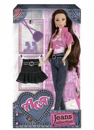 Кукла Ася "Джинсовая коллекция" набор 28 см дизайн 2 арт.35090