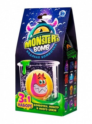 Игрушка ТМ "Monster's bomb" Набор 3в1 (бомбочка,монстр,слизь) арт.MB001P