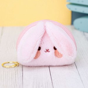 Кошелёк меховой "Face animal", hare pink