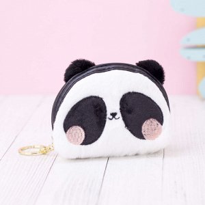 Кошелёк меховой "Face animal", panda white