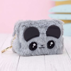 Кошелёк меховой "Panda", grey