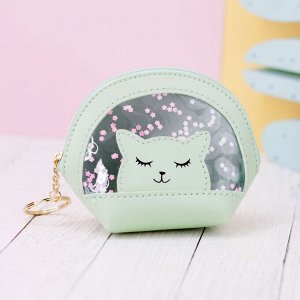 Кошелёк "Smiling sleeping cat", green