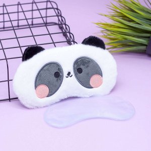 Маска для сна гелевая "Baby panda", white