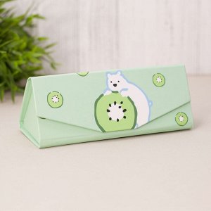 Чехол для очков "White bear with kiwi", green