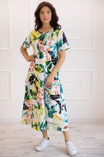 Платье (хлопок) шитье №20-236-7 белый/мультиколор