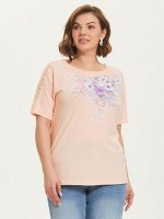 Фуфайка (футболка) жен  Floral Shadow персиковый