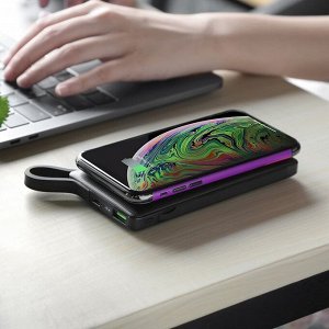 Портативный аккумулятор “S10” 10000mAh беспроводная зарядка Power Bank