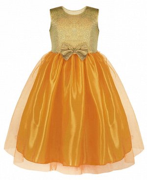Нарядное золотое платье с сеткой для девочки Цвет: золотой