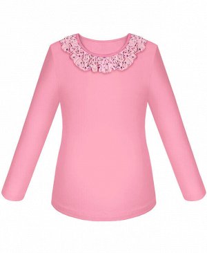 Розовый школьный джемпер (блузка) для девочки Цвет: розовый