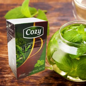 Чай чёрный со вкусом мяты ( 20 пак.* 2 гр.) Т.М. «COZY» Пр-во: «Eco Products j.s.c. »