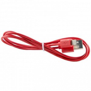 Дата-кабель USB-8 pin, в коробке, PLAIN COLOR, 1 метр, красный (iK-512cbox red)