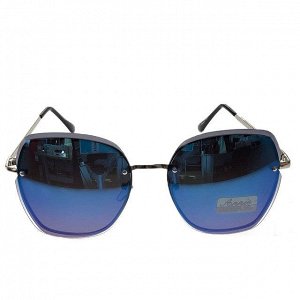 Стильные очки Lariva в серебристой оправе с синими линзами.