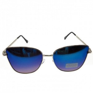 Стильные женские очки авиаторы Marmeris c зеркально-синими линзами.