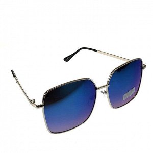 Стильные очки Esquadro в серебристой оправе с синими линзами.