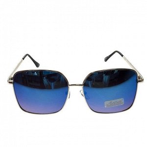 Стильные очки Esquadro в серебристой оправе с синими линзами.