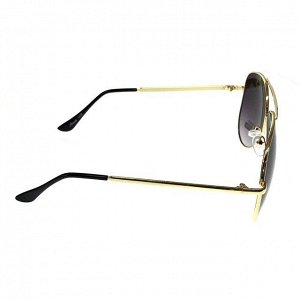 Стильные очки-капельки унисекс Aetz в золотистой оправе с линзами сине-графитового цвета.