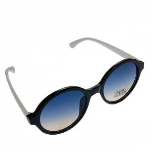 Стильные женские очки Guez с круглыми голубыми линзами и белыми дужками.