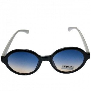Стильные женские очки Guez с круглыми голубыми линзами и белыми дужками.