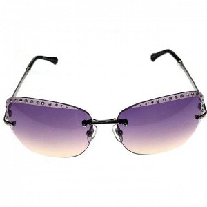 Женские очки оверсайз Coctail со стразами по окантовке пурпурного цвета.