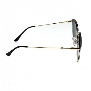 Стильные женские очки авиаторы Lansher c чёрными линзами.