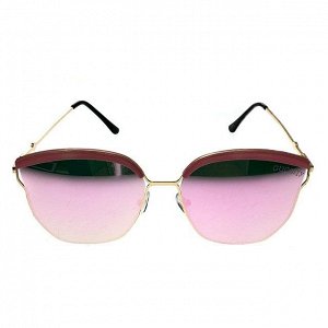Стильные женские очки авиаторы Lansher c зеркально-пудровыми линзами.