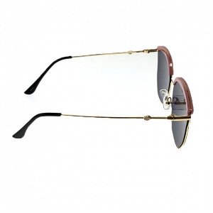 Стильные женские очки авиаторы Lansher c зеркально-пудровыми линзами.