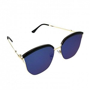 Стильные женские очки авиаторы Lansher c зеркально-синими линзами.