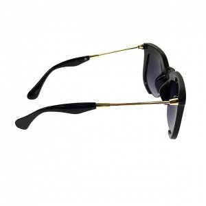 RusBizz Стильные женские очки Halifa лисички с затемнёнными линзами и оправой чёрного цвета.