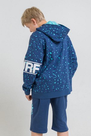 Куртка для мальчика КБ 301350 темно-синий, пятна краски к46