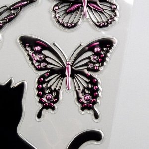 3D Наклейки Room Decor "Кошечка с бабочками" 25х16 см