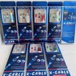 Магнитный кабель USB – Micro USB / Lighting / USB TYPE C СИНИЙ ( 3 НАСАДКИ )СВЕТЯЩИЙСЯ X-Cable Metal Magnetic Cable 360