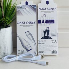 Кабель Fast charge БЕЛЫЙ USB MICRO USB быстрая зарядка 3.1 ампера ( 1 метр,премиум качество)